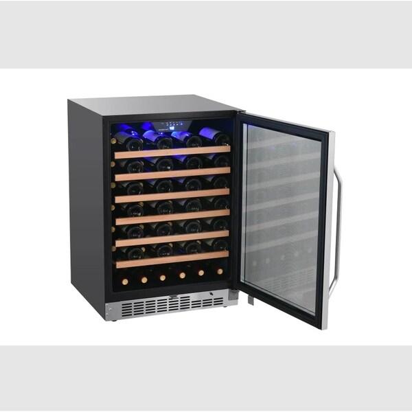 Edgestar 24 Inch Wide 53 Bottle BuiltIn Single Zone Wine Cooler with Reversible Door and LED Lighting - CWR532SZ