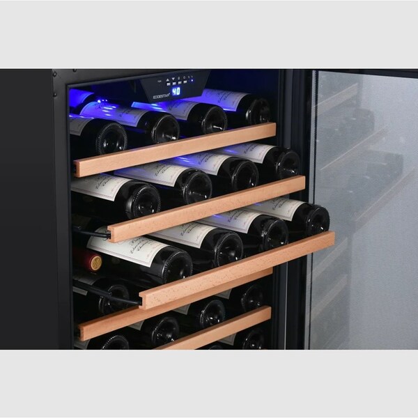 Edgestar 24 Inch Wide 53 Bottle BuiltIn Single Zone Wine Cooler with Reversible Door and LED Lighting - CWR532SZ