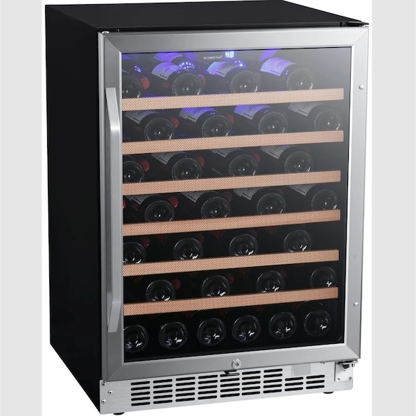 Edgestar 24 Inch Wide 53 Bottle BuiltIn Single Zone Wine Cooler with Reversible Door and LED Lighting - CWR532SZ