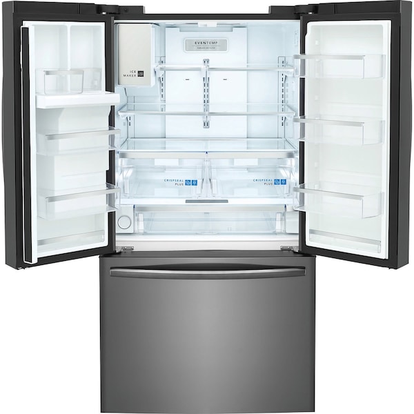 Almo Frigidaire Gallery 27.8 Cu. Ft. French Door Refrigerator in Black Stainless Steel - GRFS2853AD