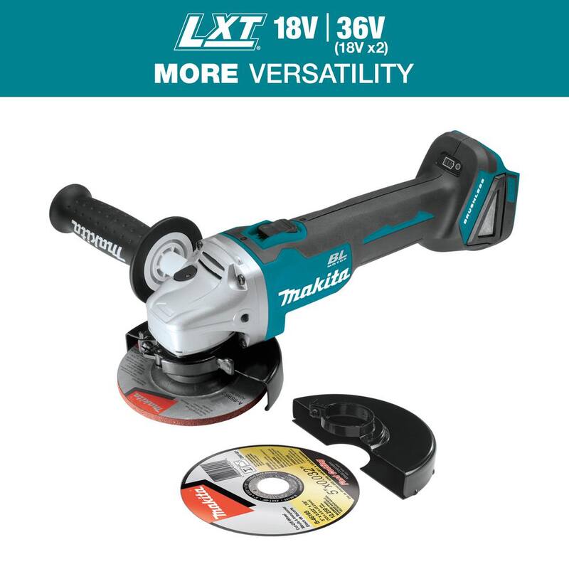 Amoladora angular inalámbrica sin escobillas de iones de litio LXT de 18V de Makita de 4-1/2 pulgadas/5 pulgadas (herramienta solamente) - XAG04Z