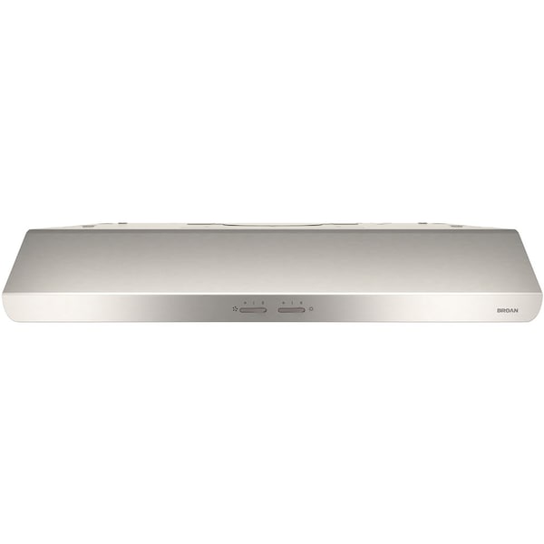 Almo Broan 30-Inch Convertible Under-Cabinet Range Hood with Halogen Lighting, 300 CFM, Stainless Steel - BKSH130SS