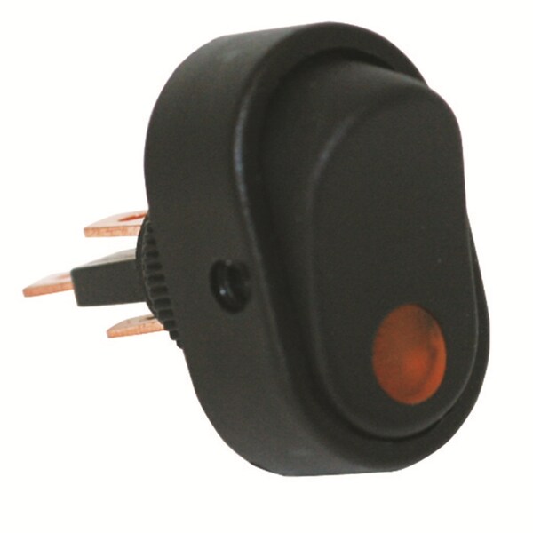 La mejor conexión Amber Illum Oval Rocker 16A 12V S.P.S.T. 1 Pc - 2702-4J
