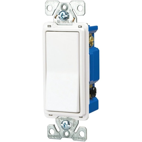 Dispositivo de Interruptor Basculante Eaton Wiring Devices 7500, 15 A, 120/277 V, de 4 vías, Terminal de Cables de Plomo, Blanco - 7504W-BOX