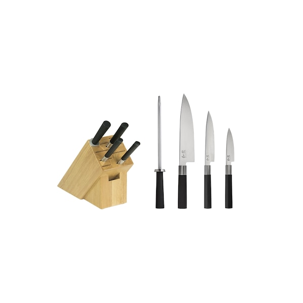 Kershaw Knives 2021 Kershaw Wasabi 5 Pc. Block Set: Paring 4In, Utility 6In, Chef'S 8I - KER-WBS0500