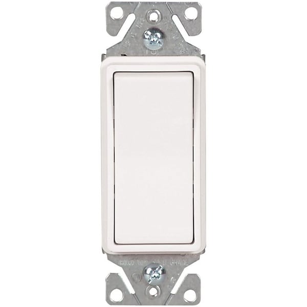 Dispositivo de cableado Eaton 7500 Interruptor basculante, 15 A, 120/277 V, SPST, Terminal de cable de plomo, Blanco - 7511W-BOX