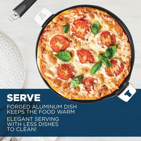 The Rock By Starfrit T-Lock 12.5" Pizza Pan/Flat Griddle with Detachable Handle - 034714-004-0000