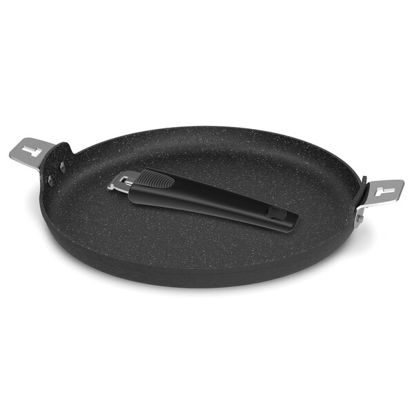 The Rock By Starfrit T-Lock 12.5" Pizza Pan/Flat Griddle with Detachable Handle - 034714-004-0000