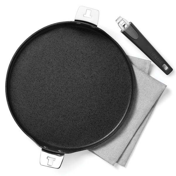 The Rock By Starfrit T-Lock 12.5" Pizza Pan/Flat Griddle with Detachable Handle - 034714-004-0000