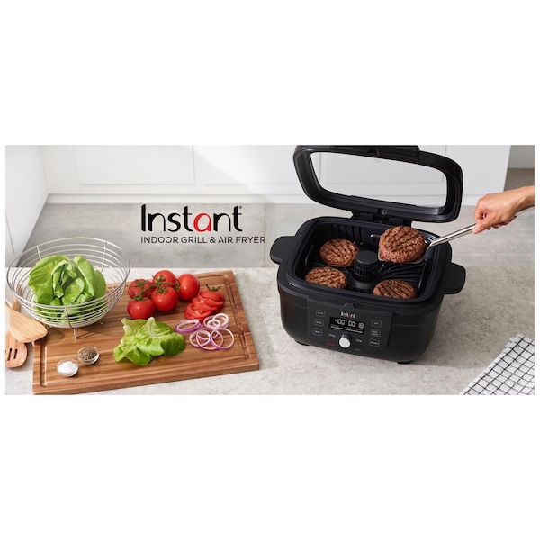 Instant Pot Instant Black Plastic/Stainless Steel Nonstick Surface Electric Grill 4 qt. cap. - 140-8001-01