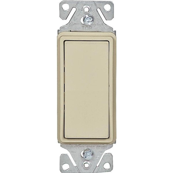 Dispositivo de interruptor basculante Eaton 7500, 15 A, 120/277 V, SPST, Terminal de cable de plomo, Marfil - C7501V-SP