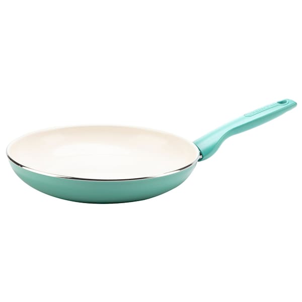The Cookware Co GreenPan Rio Ceramic Coated Aluminum Fry Pan 10 in. Turquoise - CC002634-001
