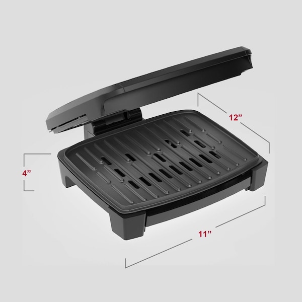 Black & Decker George Foreman Submersible Black Plastic Nonstick Surface Indoor Grill 75 in. - GRECV075B