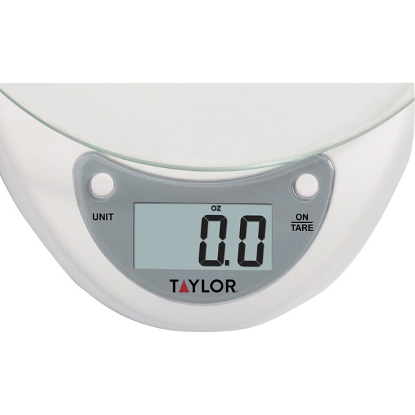 Taylor Digital 6.6 lb. Capacity Glass-Top Kitchen Scale with 0.7" LCD Display - 3831WH