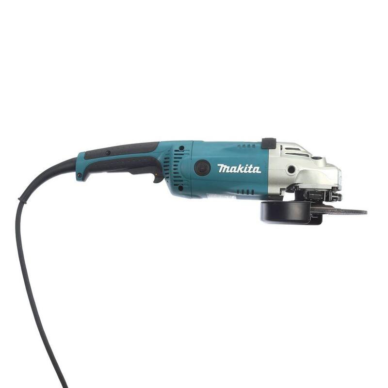 Makita 15 Amperios 7 pulgadas Amoladora Angular con cable con rueda de rectificado, mango lateral y protector de rueda - GA7021