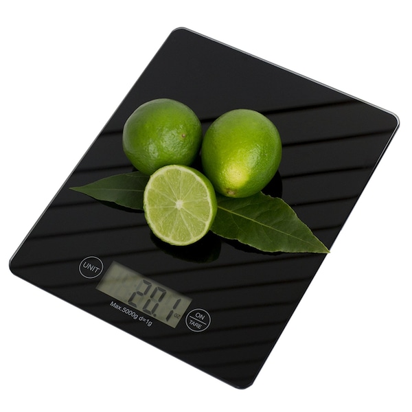 Home Basics MultiFunctional Sleek Glass Digital Food Scale, Black - KT44830