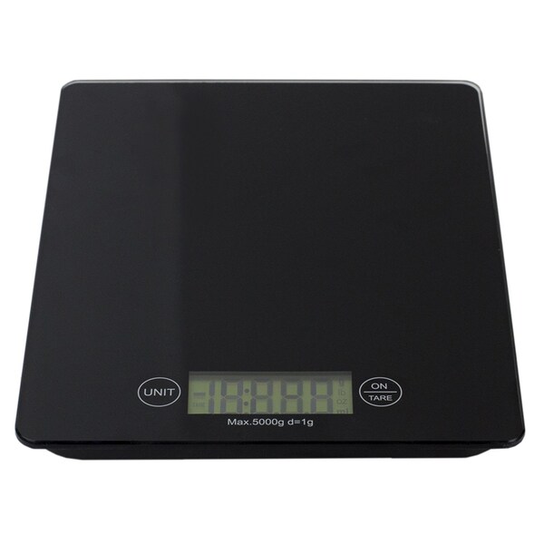 Home Basics MultiFunctional Sleek Glass Digital Food Scale, Black - KT44830