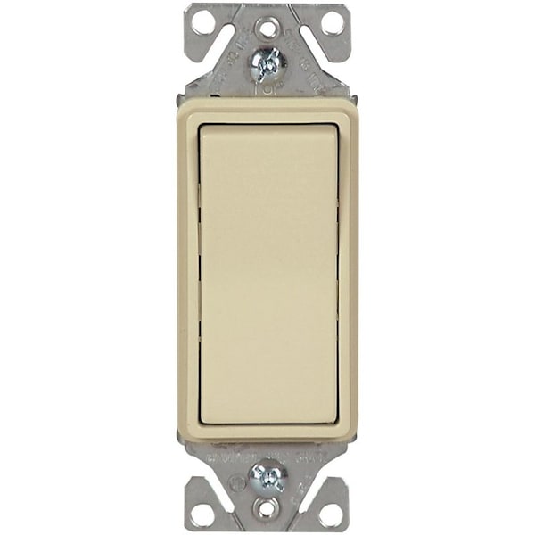 Dispositivo de Cableado Eaton 7500 Interruptor de Balancín, 15 A, 120/277 V, SPST, Terminal de Cable de Conexión, Marfil - 7511V-BOX