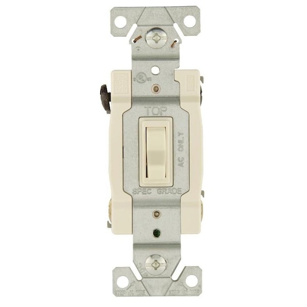 Interruptor basculante Eaton Wiring Devices, 15 A, 120 V, 4 posiciones, terminal de cable de plomo, almendra clara - 1242-7LA-BOX
