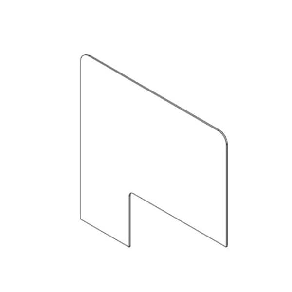 Usa Industrials Clear Sneeze Guard - 1/4" T x 48" W x 48" H - 30" W x 12" H Slot, PK6 - BULK-PD-181