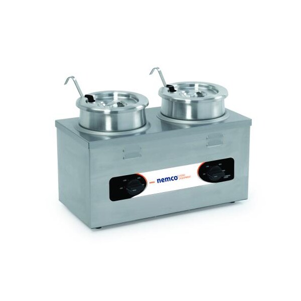 Nemco 4 qt Twin Well Countertop Food Warmer - 6120A