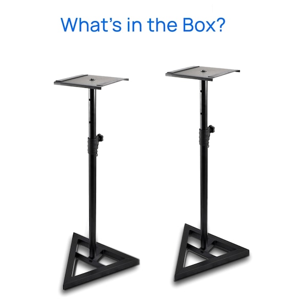 Pyle Height Adjustable Monitor Speaker Stands, Heavy-Duty, Telescoping - PSTND35.5