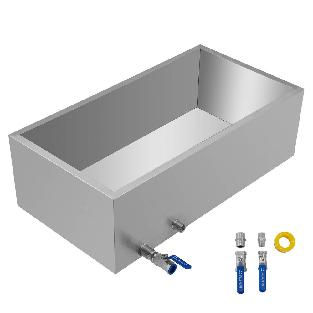 VEVOR Maple Syrup Evaporator Pan 30x16x9.5 Inch Stainless Steel Maple Syrup Boiling Pan with Valve for Boiling Maple Syrup - ZFQ16X30000000001V0