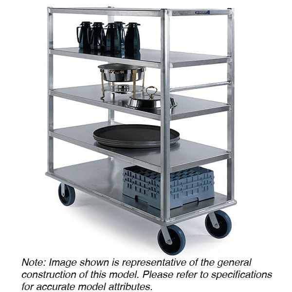 Lakeside Aluminum Queen Mary Banquet Cart - 5 Shelf, All Edges Down, 27"x64" - 4565