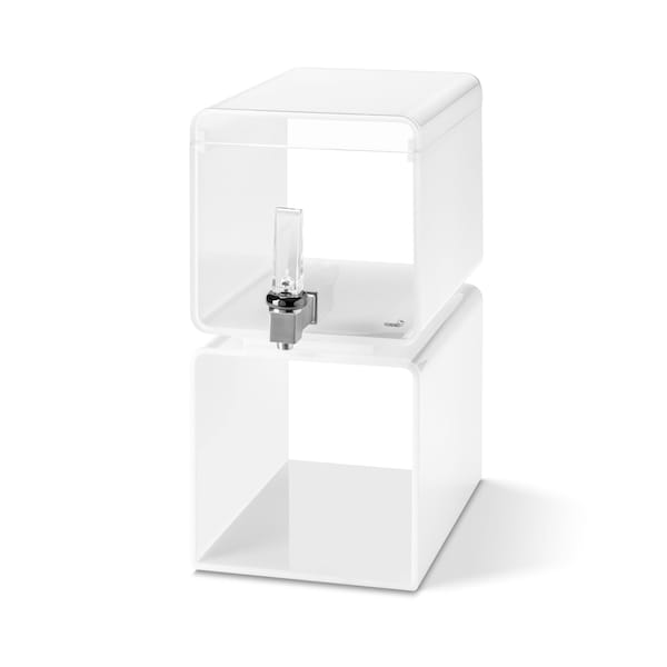 Rosseto Serving Solutions Lucid Cuboid 2 Gal. White Acrylic Beverage Dispenser, 1 EA - LD187