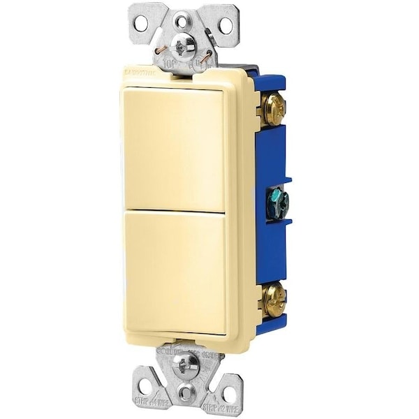 Dispositivos de cableado Eaton 7700 Interruptor de combinación, 15 A, 120277 V, Material de carcasa de PVC, Marfil - 7728V-SP