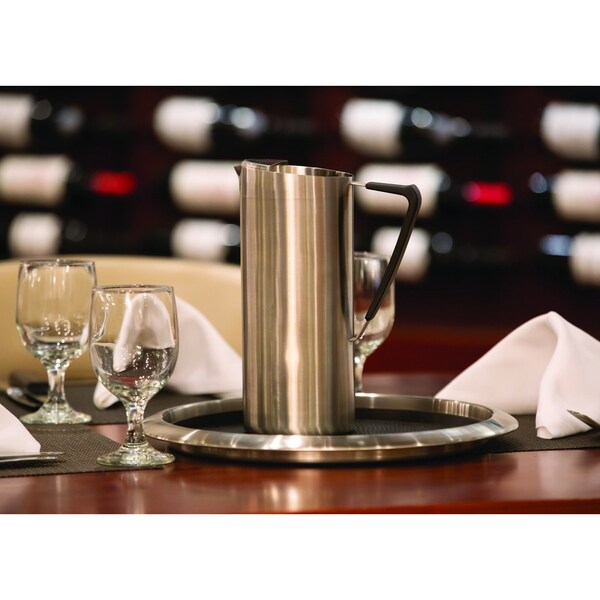 Service Ideas Slim Water Pitcher, 1.6L, Double Wall Stainless Steel, Brushed - X7DWBS