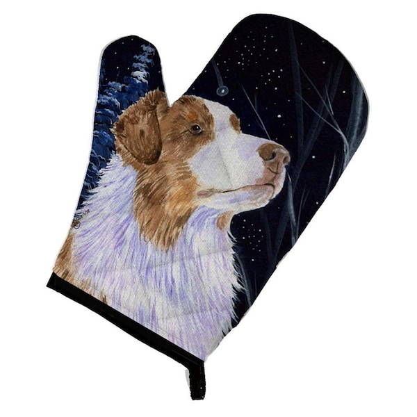 Carolines Treasures Starry Night Australian Shepherd Oven Mitt - SS8375OVMT