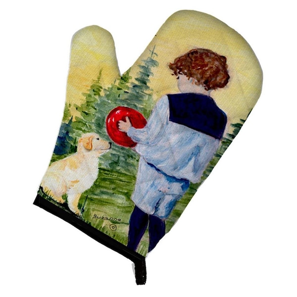 Carolines Treasures Little Boy with His Golden Retriever Oven Mitt - SS8530OVMT