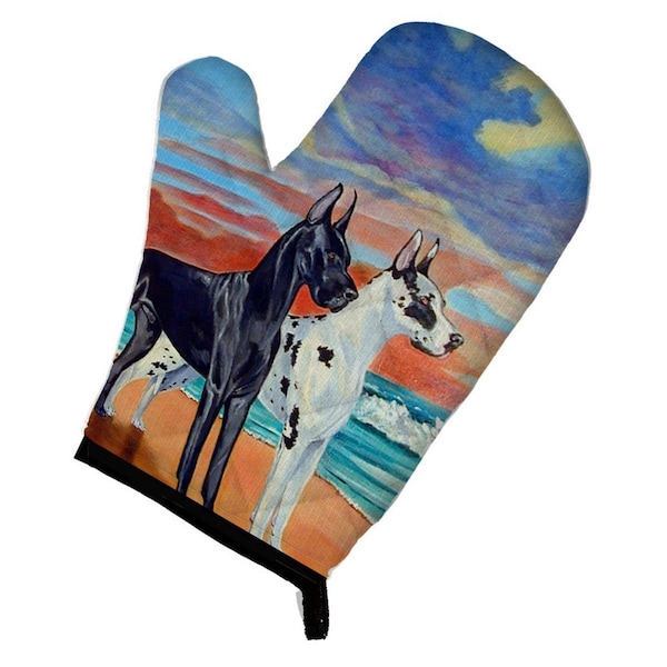Carolines Treasures At sunset Great Dane Harlequin and Black Oven Mitt - 7051OVMT