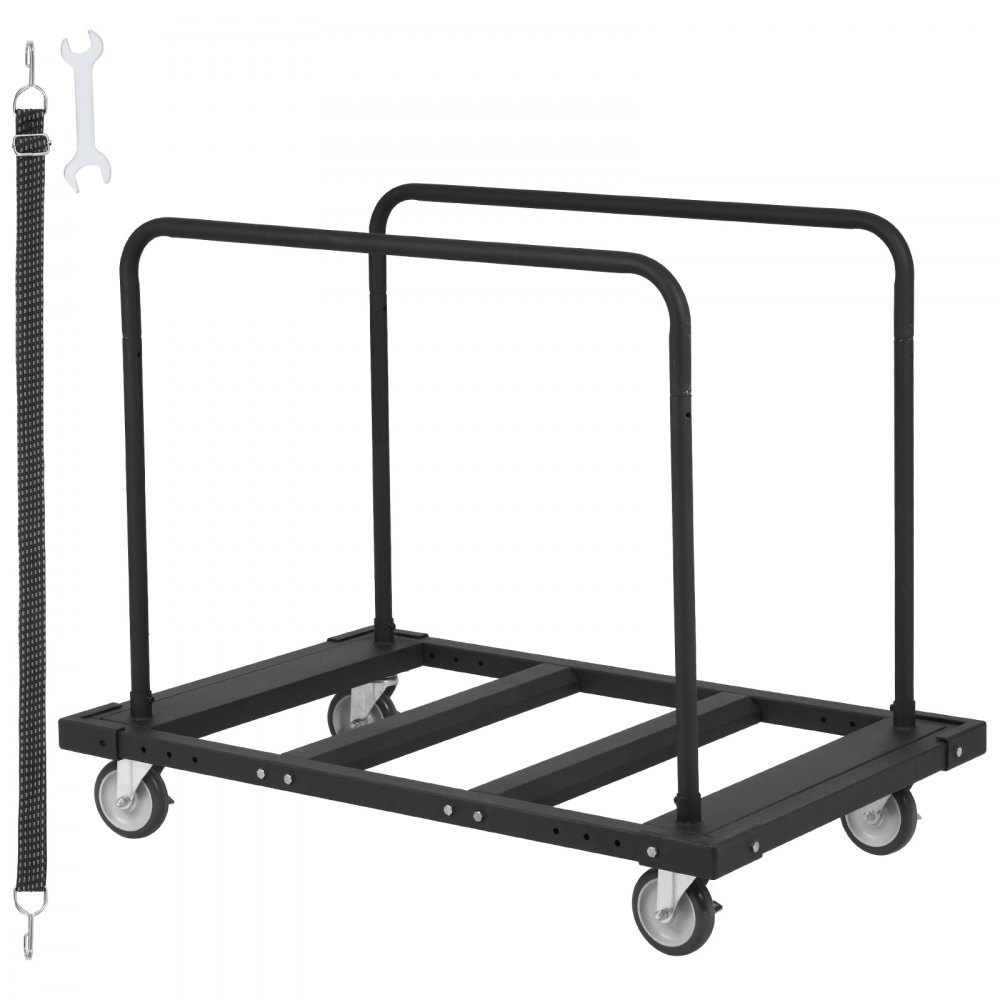 VEVOR Drywall Cart, 1800 LBS Panel Dolly Cart with 45.28" x 29.13" Deck and 5" Swivel Wheels, Heavy-Duty Drywall Sheet Cart, Handling Wall Panel, Sheetrock, Lumber, for Garage, Home, Warehouse - BLTCSGS00000FF996V0