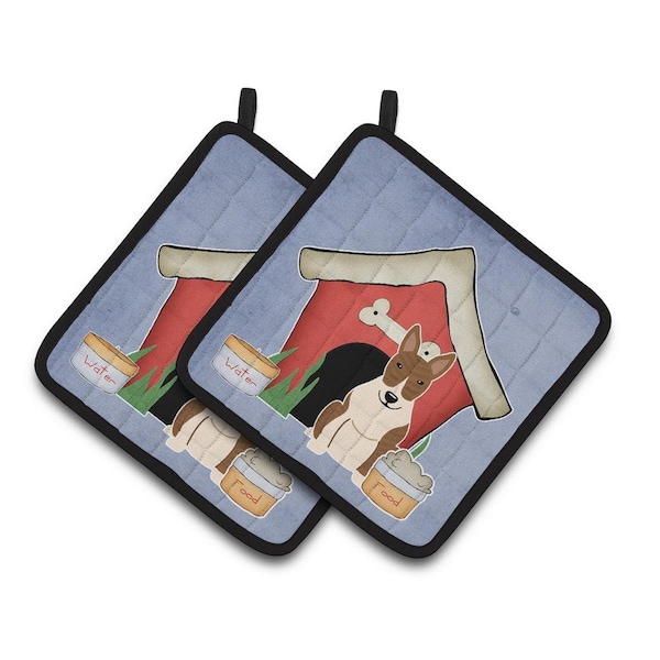 Carolines Treasures Dog House Collection Bull Terrier Brindle Pair of Pot Holders - BB2891PTHD