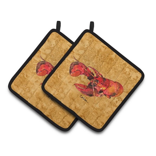 Carolines Treasures Lobster Pair of Pot Holders, 7.5 x 3 x 7.5 in. - 8715PTHD