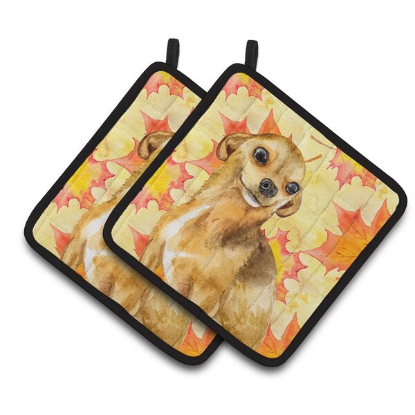 Carolines Treasures Chihuahua Fall Pair of Pot Holders - BB9919PTHD