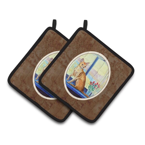 Carolines Treasures Cat Pair of Pot Holders - 7091PTHD