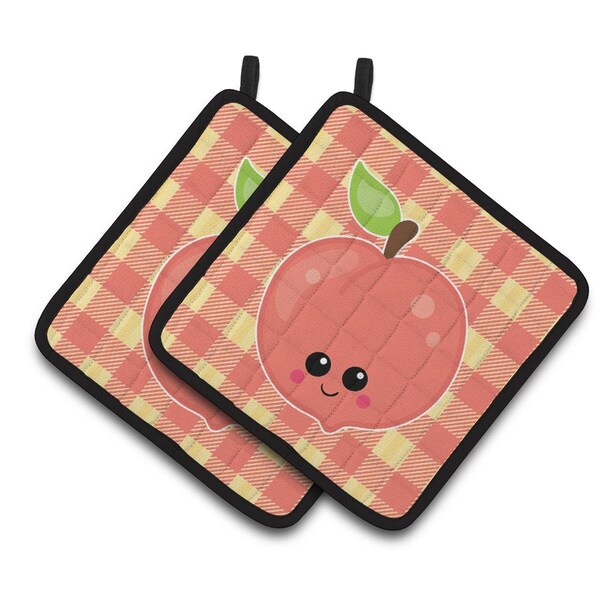 Carolines Treasures Perfectly Peach Pair of Pot Holders - BB6887PTHD