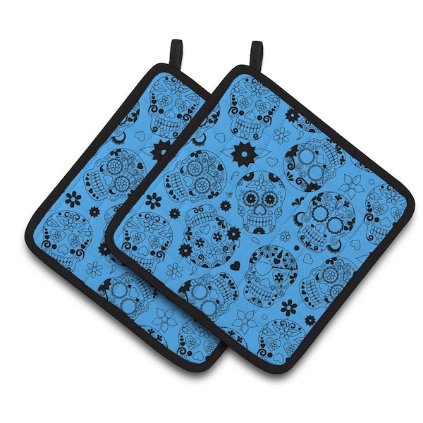 Carolines Treasures Day of the Dead Red Pair of Pot Holders - BB5120PTHD