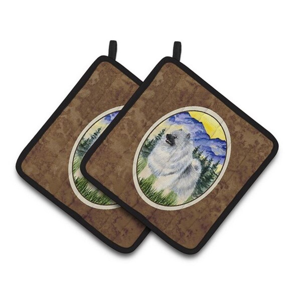 Carolines Treasures Keeshond Pair of Pot Holders, 7.5 x 3 x 7.5 in. - SS8323PTHD