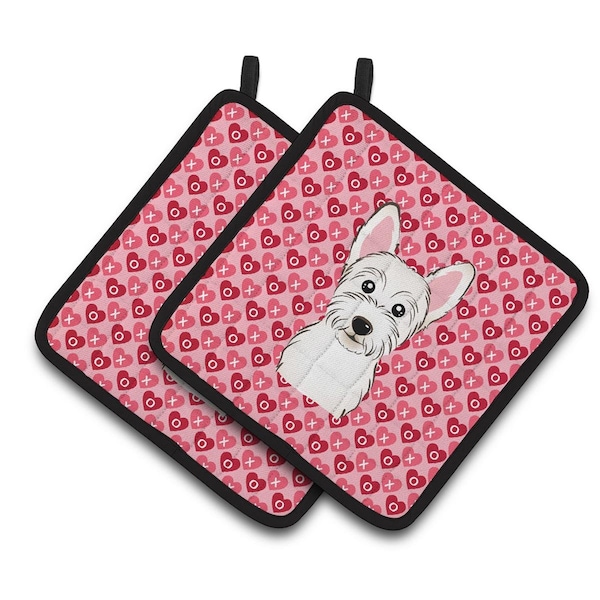 Carolines Treasures Westie Hearts Pair of Pot Holders - BB5296PTHD