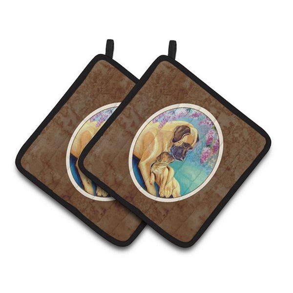 Carolines Treasures Great Dane and Puppy Pair of Pot Holders, 7.5 x 3 x 7.5 in. - 7233PTHD