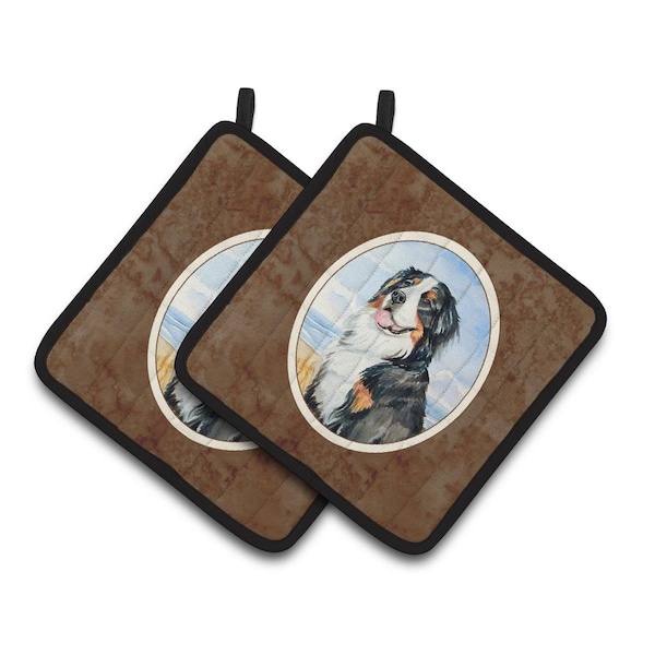 Carolines Treasures Mommas Love Bernese Mountain Dog Pair of Pot Holders - 7012PTHD