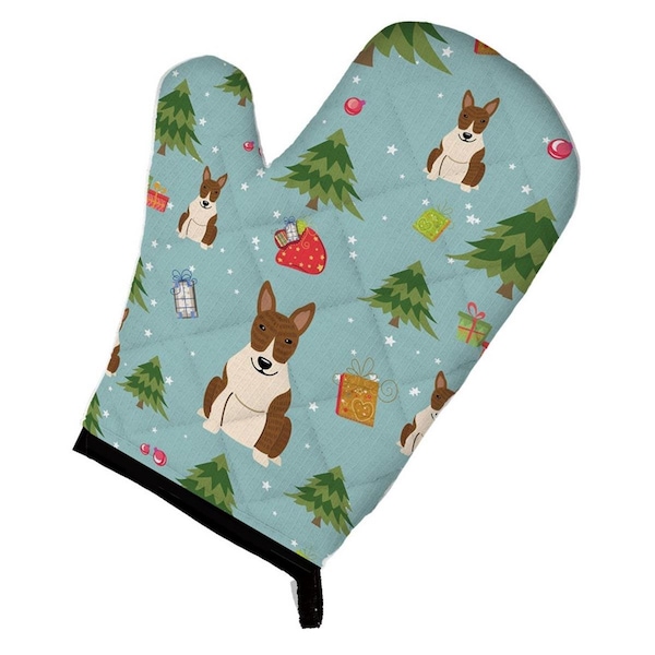 Carolines Treasures Christmas Bull Terrier Brindle Oven Mitt - BB4797OVMT