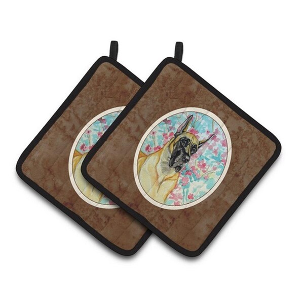 Carolines Treasures Fawn Great Dane Pair of Pot Holders, 7.5 x 3 x 7.5 in. - 7270PTHD