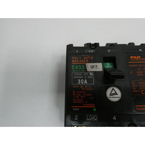 Fuji Electric 3P 30A AMP 500V-AC MOLDED CASE CIRCUIT BREAKER - EA33 BB3AEA-030