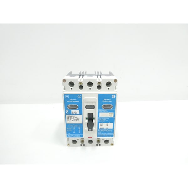 Eaton Cutler-Hammer Molded Case Circuit Breaker, EHD Series, 90A, 3 Pole, 480V AC - EHD3090S