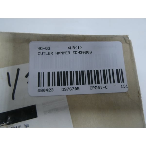 Eaton Cutler-Hammer Molded Case Circuit Breaker, EHD Series, 90A, 3 Pole, 480V AC - EHD3090S